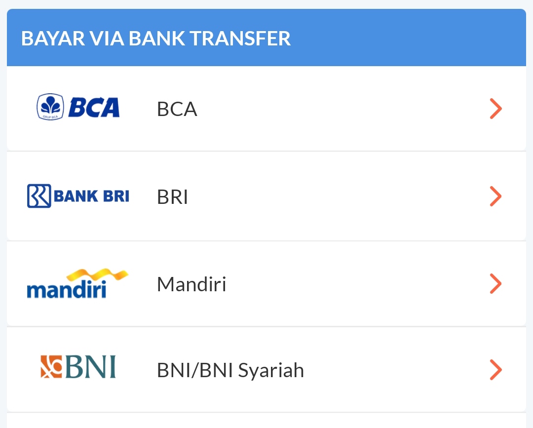 Memilih bank yang digunakan untuk transfer uang