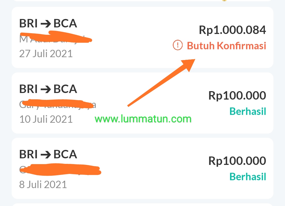 Konfirmasi pembayaran