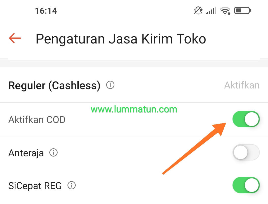 Mengaktifkan COD Shopee