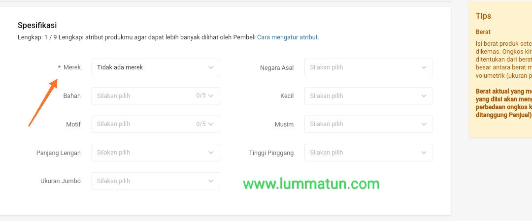 Menetapkan merek produk