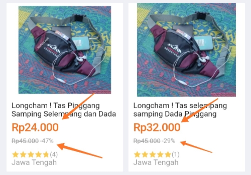 Konten promosi dengan harga diskon