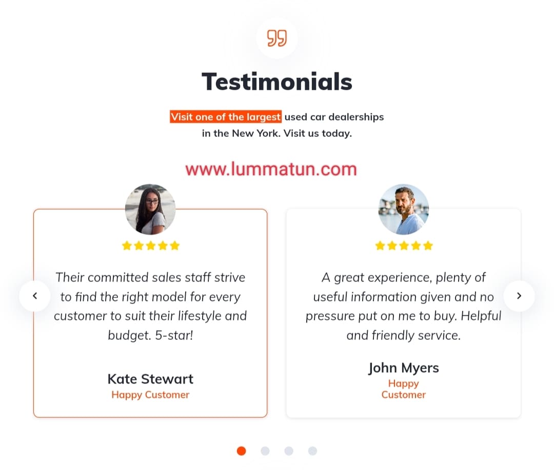 Fitur Testimonial pelanggan