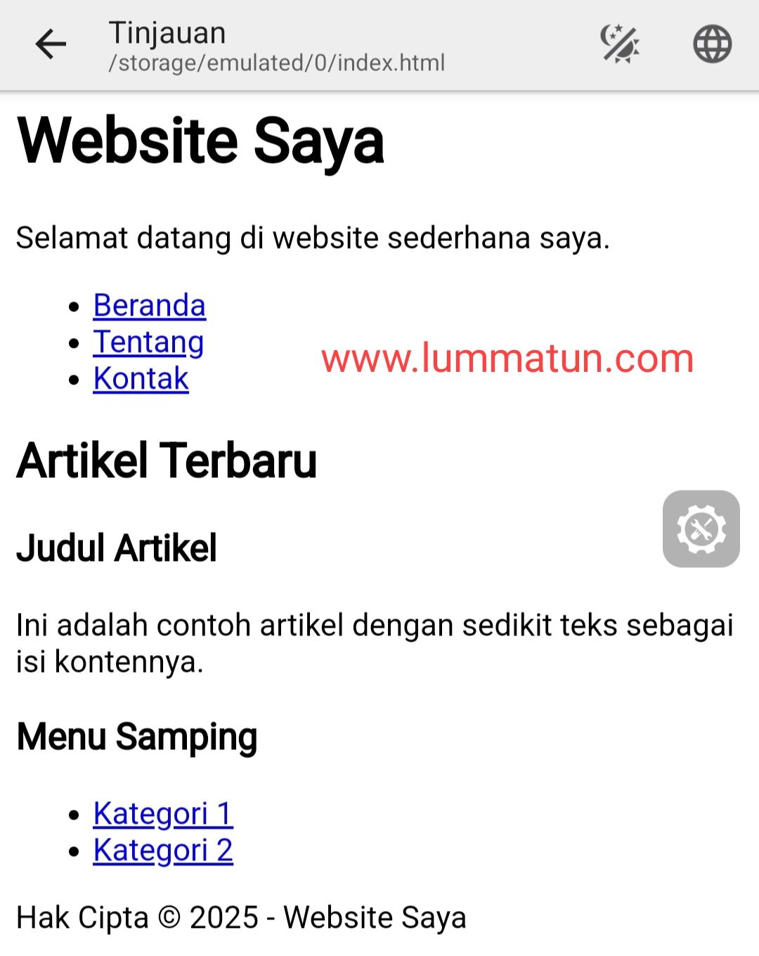 Hasil Website