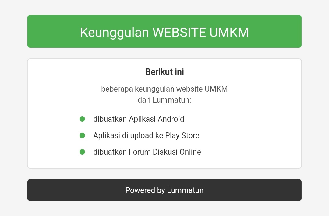 keunggulan website UMKM